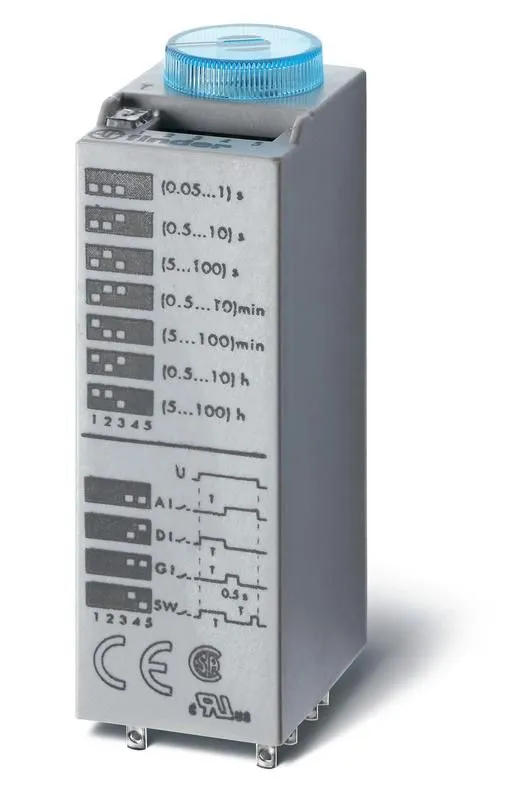 таймер миниатюрный мультифункциональный (ai di sw gi) монтаж в розетку 24в ac/dc 4co 7а регулировка времени 0.05с…100ч ip40 в комплекте металлич. клипса 094.81 finder 850400240000 от магазина Штепсель и батарейка.