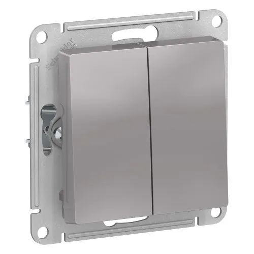 выключатель 2-кл. сп atlasdesign 10а ip20 (сх. 5) 10ax механизм алюм. se atn000351 от магазина Штепсель и батарейка.