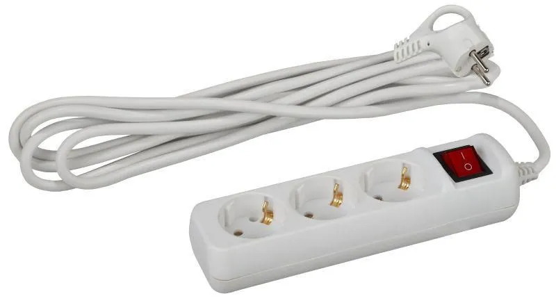 удлинитель 3х3м с заземл. 16а ip20 u-3es-3m-3х1 пвс 3х1 с выкл. эра б0028378 от магазина Штепсель и батарейка.