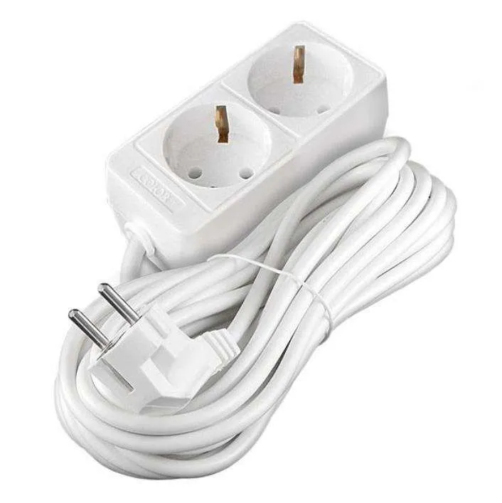 удлинитель 2х3м с заземл. 10а ip20 2.2квт пвс союз 481s-9203 от магазина Штепсель и батарейка.