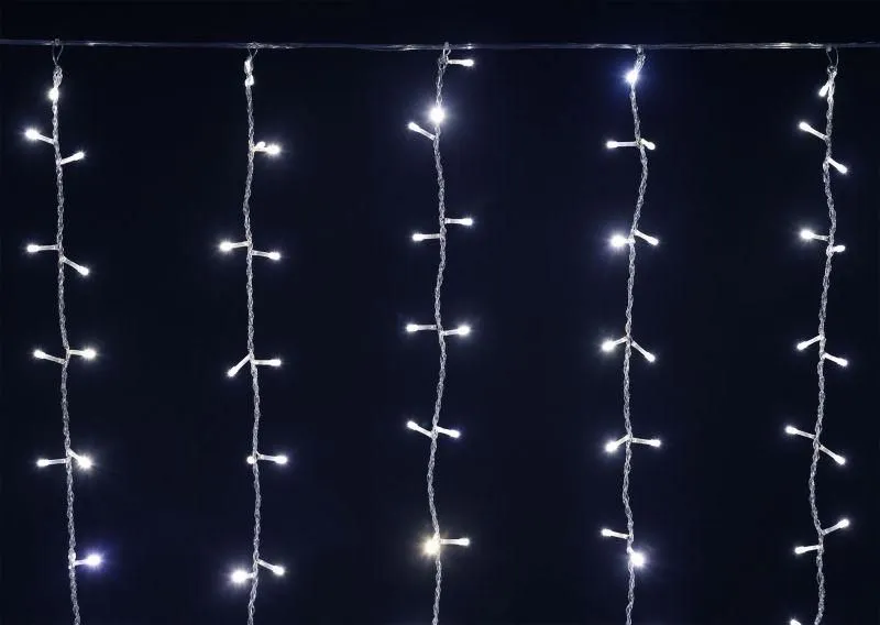 гирлянда "занавес" 1.5х1.5м 160led бел. ip20 провод прозр. 230в транзит iek lgdb201-2-160-l1-t-s-20 от магазина Штепсель и батарейка.