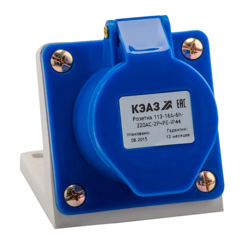 розетка 123 32а 220в ac 2p+pe 6ч для монтажа на поверхность ip44 кэаз 222747 от магазина Штепсель и батарейка.