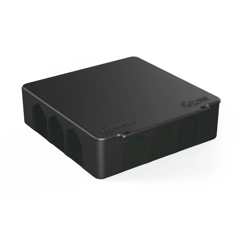 коробка распределительная 100х100х30 (hf) двухкомп. безгалоген. для прям. монтажа черн. (уп.48шт) промрукав 60-0302-9005 от магазина Штепсель и батарейка.