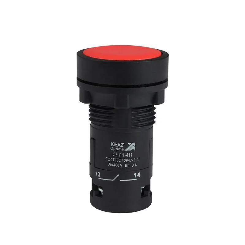 кнопка с фиксацией optisignal compact d22 с7-ph-411 красн. 1но+1нз xb7nh45 кэаз 362075 от магазина Штепсель и батарейка.