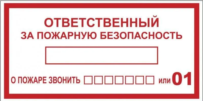 наклейка "ответственный за пожарную безопасность" b03 100х200мм proxima ekf an-4-05 от магазина Штепсель и батарейка.
