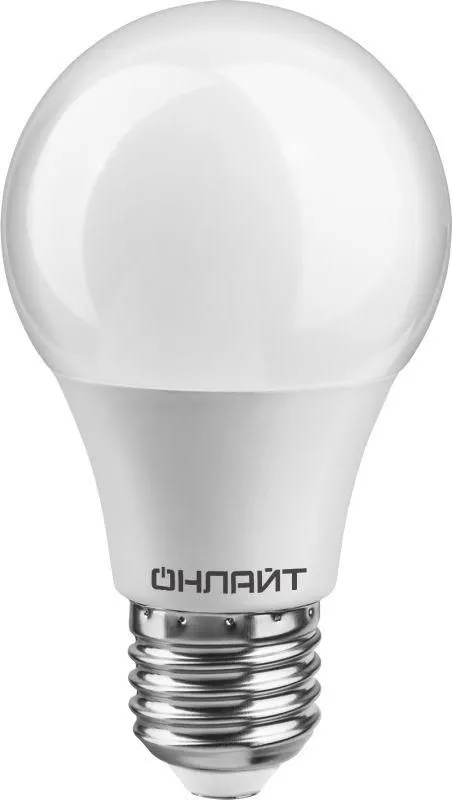 лампа светодиодная 71 650 oll-a60-10-230-4k-e27 10вт грушевидная 4000к нейтр. бел. e27 820лм 220-240в онлайт 71650 от магазина Штепсель и батарейка.