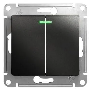 выключатель 2-кл. сп glossa 10а ip20 (сх. 5а) 10ax с подсветкой механизм антрацит se gsl000753 от магазина Штепсель и батарейка.