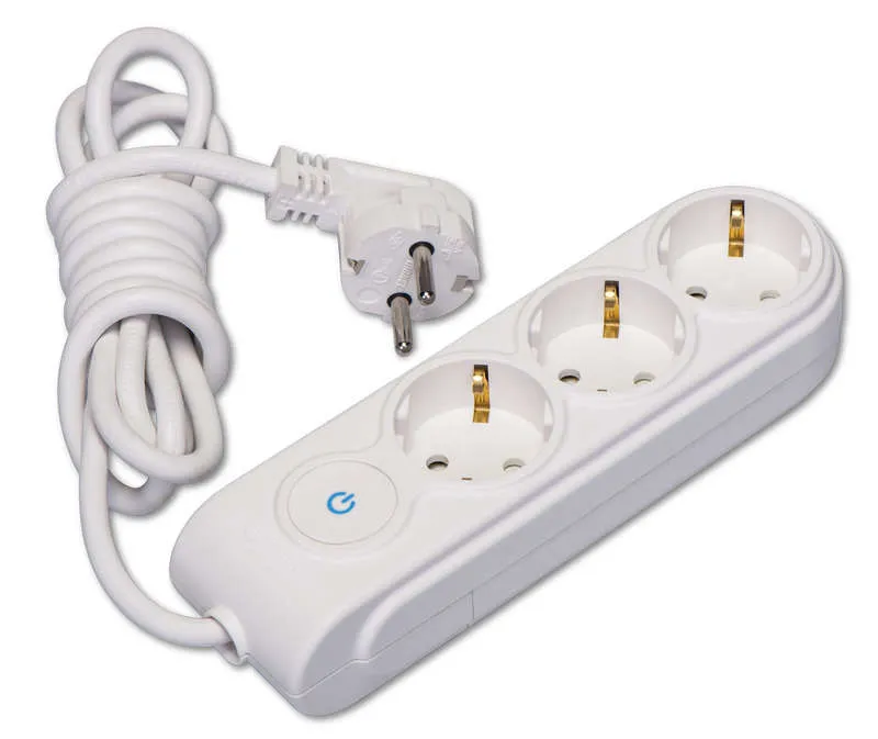 удлинитель 3х3м с заземл. 16а ip20 пвс 3х1.5 с выкл. защ. шторки makel n3310044 от магазина Штепсель и батарейка.
