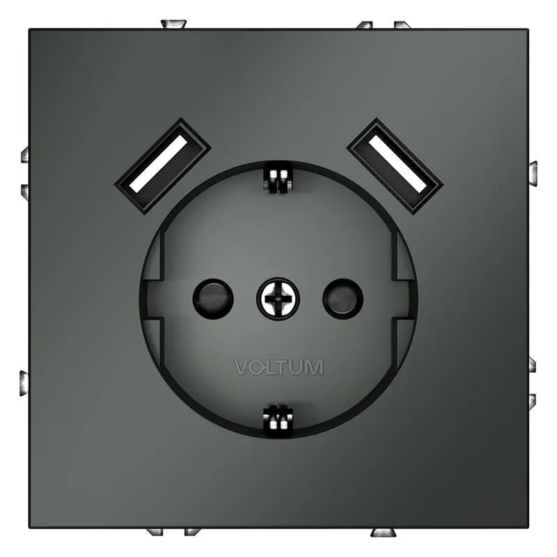 розетка 1-м сп s70 16а с usb a+a с заземл. защ. шторки механизм титан voltum vls040406 от магазина Штепсель и батарейка.