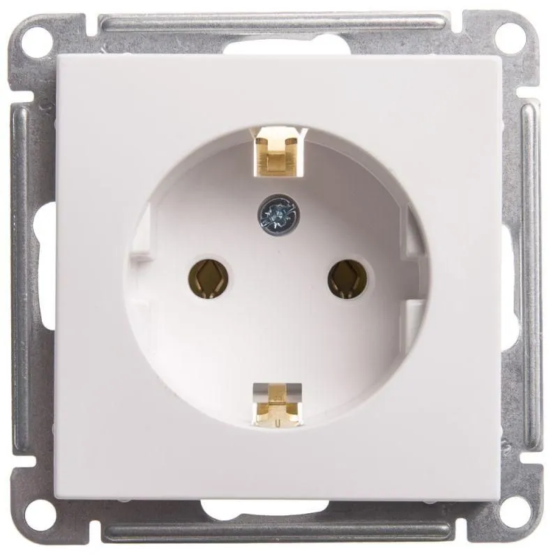 розетка 1-м сп w59 16а ip20 с заземл. без защ. шторок механизм бел. se rs16-154-1-86 от магазина Штепсель и батарейка.