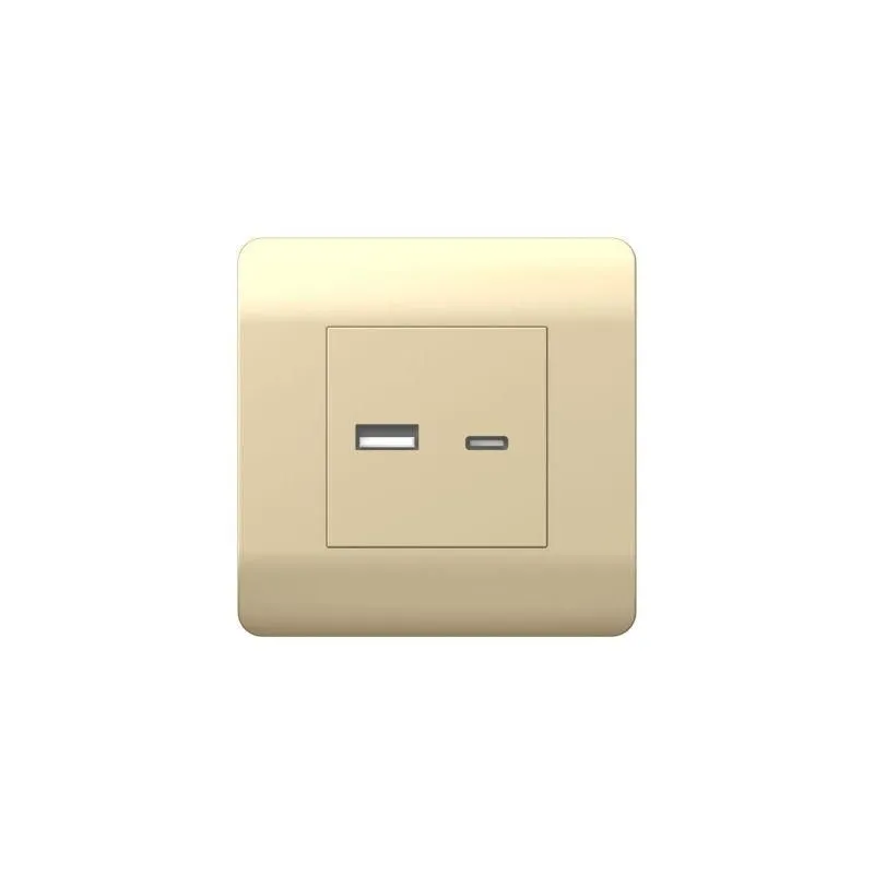 розетка usb new3-e тип a+c 5в/2.1а шампань chint 431450 от магазина Штепсель и батарейка.