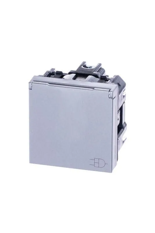 розетка 1-м сп 2мод. zenit 16а ip21 250в с заземл. schuko защ. шторки с крышкой механизм серебр. abb 2cla228810n1301 от магазина Штепсель и батарейка.