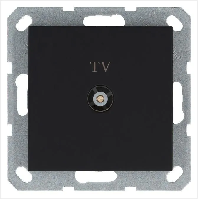 розетка телевизионная оконечная tv ф9.5мм механизм черн. матов. soft touch jasmart g6001pb от магазина Штепсель и батарейка.