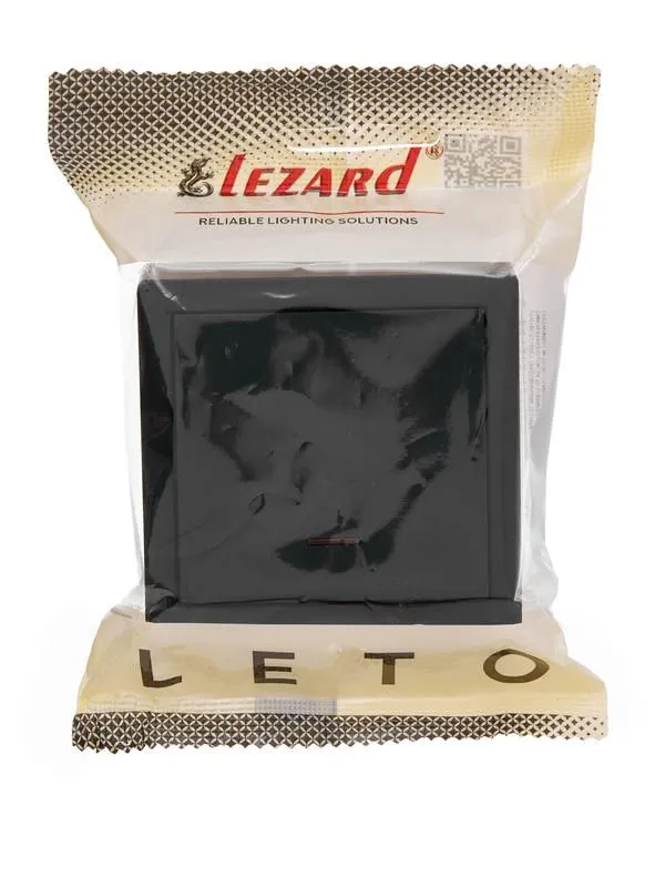 выключатель 1-кл. оп leto с индикацией черн. бархат lezard 752-4200-111 от магазина Штепсель и батарейка.