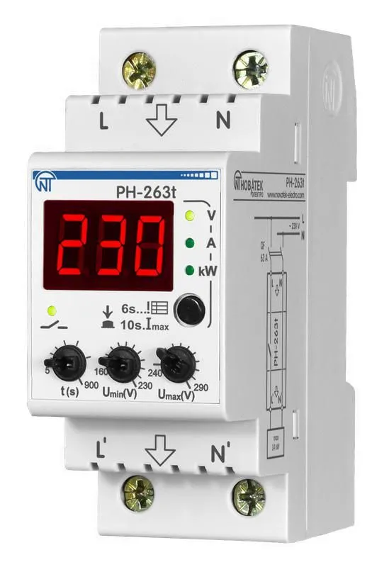 реле напряжения ph-263 t новатек-электро 3425600263т от магазина Штепсель и батарейка.