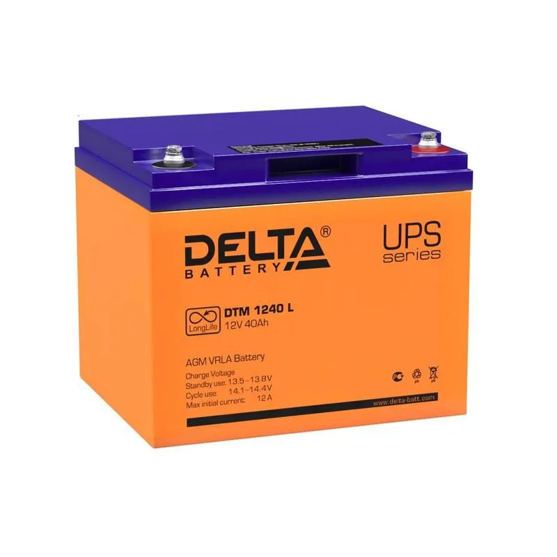 аккумулятор ups 12в 40а.ч dtm 1240 l delta 4614010640008 от магазина Штепсель и батарейка.