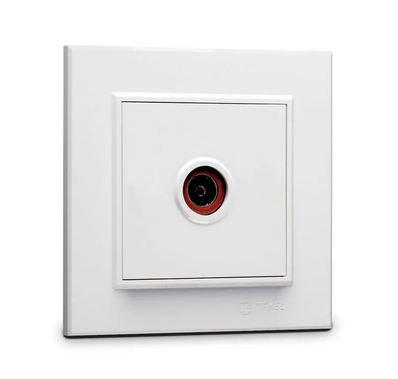 розетка телевизионная проходная tv 1-м сп karea ip20 6дб бел. makel 56001007 от магазина Штепсель и батарейка.