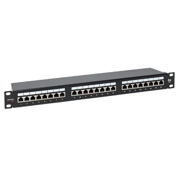 патч-панель 19дюйм 1u кат.5e stp полн. экранир. 24 порта rj45 dual idc с органайзером teracom pro ekf trp-ppnl-5estp-1u24 от магазина Штепсель и батарейка.