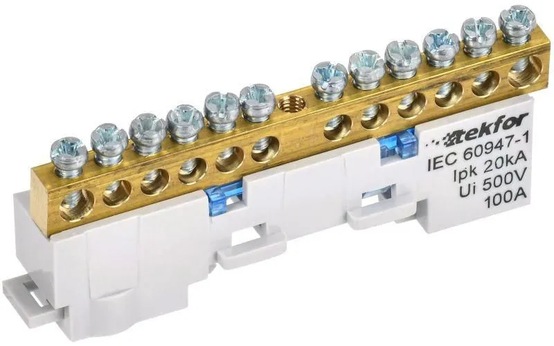 шина нулевая n изол. на универс. держ. 6х9-12-с tekfor iek tf-nn10-12-kl-k07 от магазина Штепсель и батарейка.