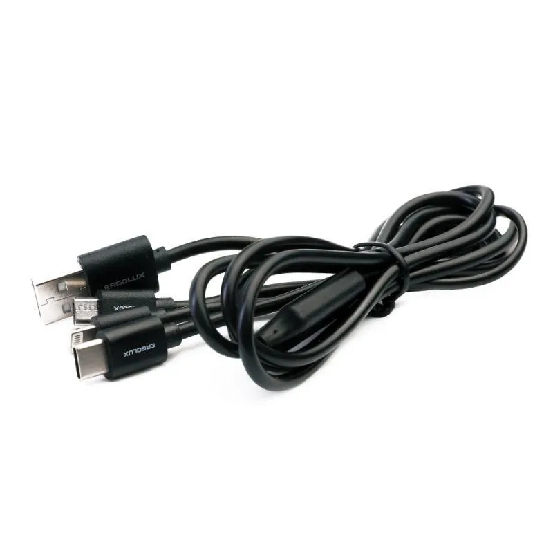 кабель micro usb-lightning-type c 3 в 1 3а 1.2м зарядка черн. (коробка) ergolux 15099 от магазина Штепсель и батарейка.