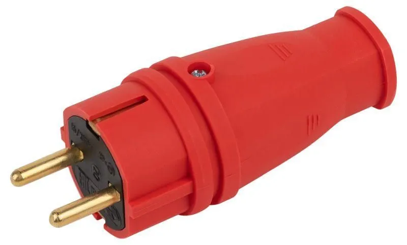 вилка vx10-r-ip44 16а ip44 прямая с заземл. каучук красн. эра б0055415 от магазина Штепсель и батарейка.