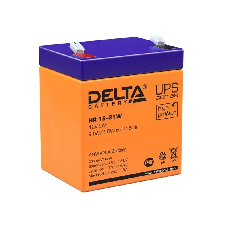 аккумулятор ups 12в 5а.ч hr 12-21 w delta 4614010630002 от магазина Штепсель и батарейка.