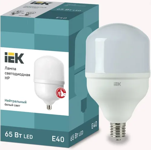 лампа светодиодная led 65вт e40 4000к hp iek lle-hp-65-230-40-e40 от магазина Штепсель и батарейка.