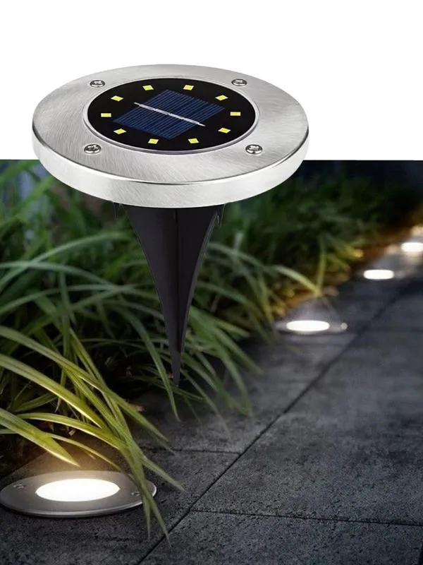 светильник светодиодный садовый 8smd бел. 12х12х13 на солнечн. батарее аккум. aa 500ма космос koc_sol105 от магазина Штепсель и батарейка.