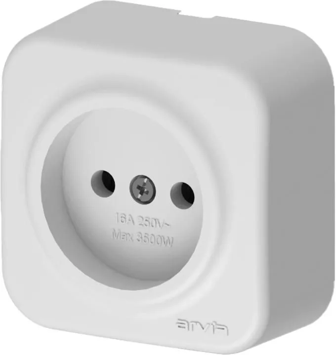 розетка 1-м сп aria 16а ip20 без заземл. бел. arvia 25 01 1000 215 от магазина Штепсель и батарейка.