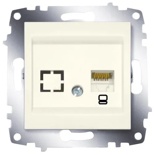 механизм розетки компьютерной 1-м (rj45 cat 6 + гнездо) крем. cosmo abb 619-01030 от магазина Штепсель и батарейка.