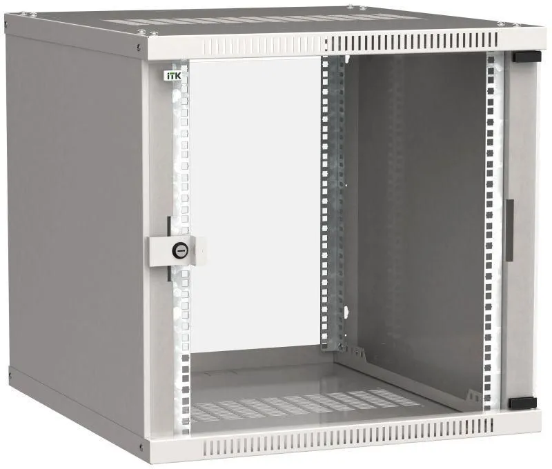 шкаф linea we 9u 600х600мм стекл. дверь сер. itk lwe3-09u66-gf от магазина Штепсель и батарейка.