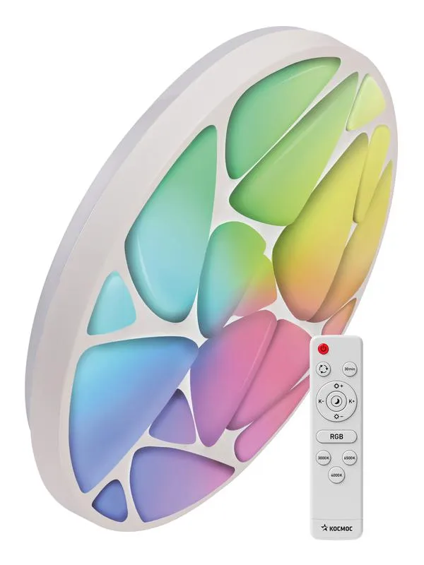 светильник светодиодный premium shell rgb 75вт 230в 3000-6500к 6000лм ip40 500х80мм настенно-потолочныйуправляемый с пультом ду с rgb подсветкой космос ksshelrgb75w от магазина Штепсель и батарейка.
