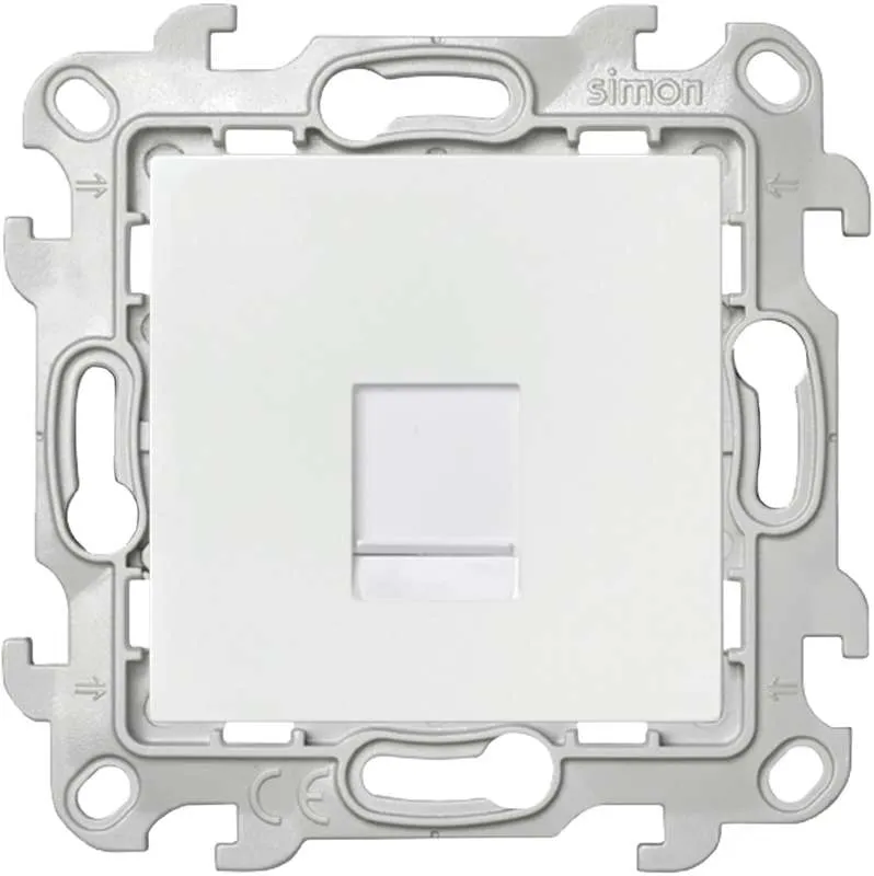 розетка телефонная сп simon 24 rj11 ip20 механизм бел. simon 2410480-030 от магазина Штепсель и батарейка.