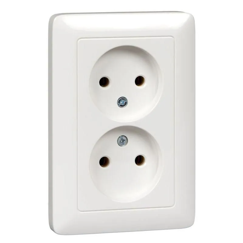 розетка 2-м сп хит 16а ip21 250в без заземл. без защ. шторок бел. se rs16-235-b от магазина Штепсель и батарейка.