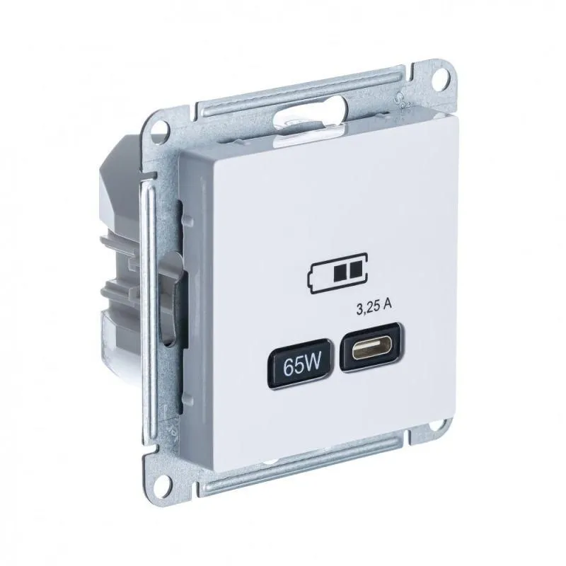 розетка usb atlasdesign тип c 65вт qc pd высокоскор. зу механизм бел. se atn000127 от магазина Штепсель и батарейка.