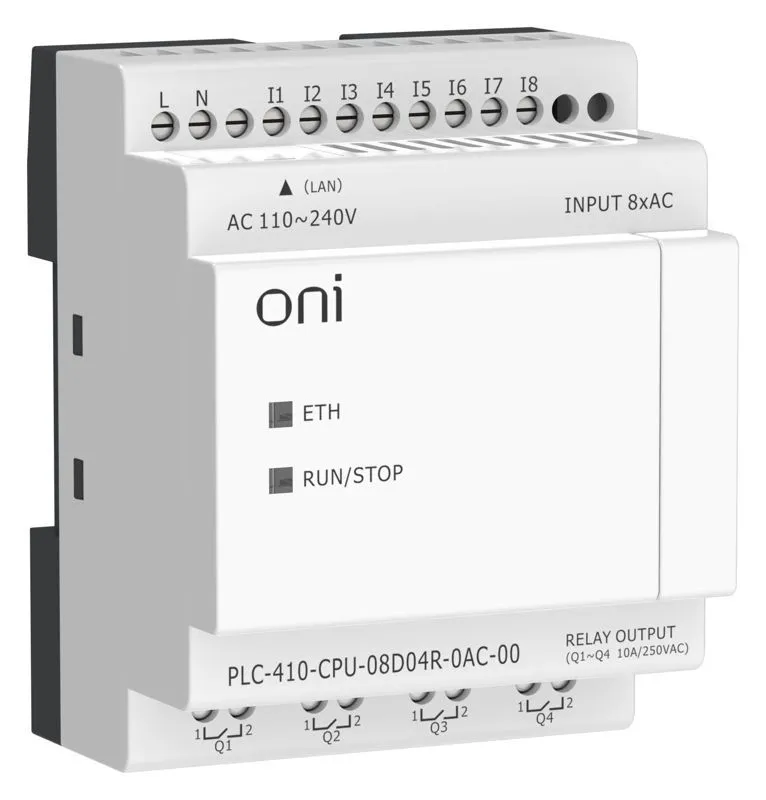 модуль цпу плк 410 8 di 4 ro 220в ac с ethernet портом без экрана oni plc-410-cpu-08d04r-0ac-00 от магазина Штепсель и батарейка.