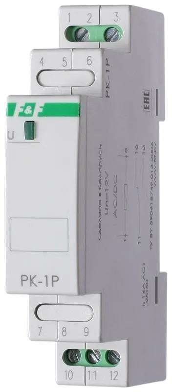реле промежуточное pk-1p/un (монтаж на din-рейке 35мм 12в ac/dc 16а перекл.) f&f ea06.001.001 от магазина Штепсель и батарейка.