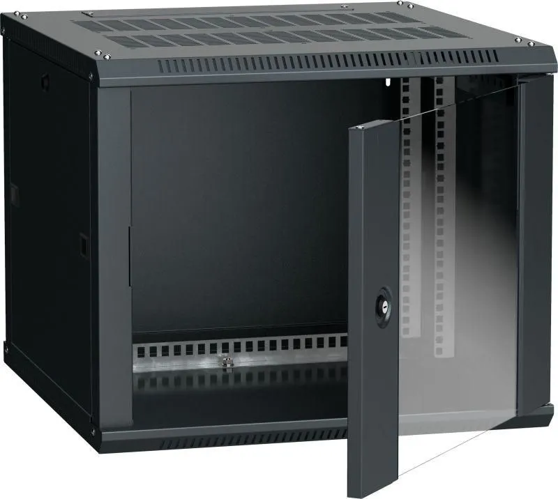 шкаф 19 дюйм linea w 9u 600х600мм настен. стекл. дверь ral9005 itk lwr5-09u66-gf от магазина Штепсель и батарейка.