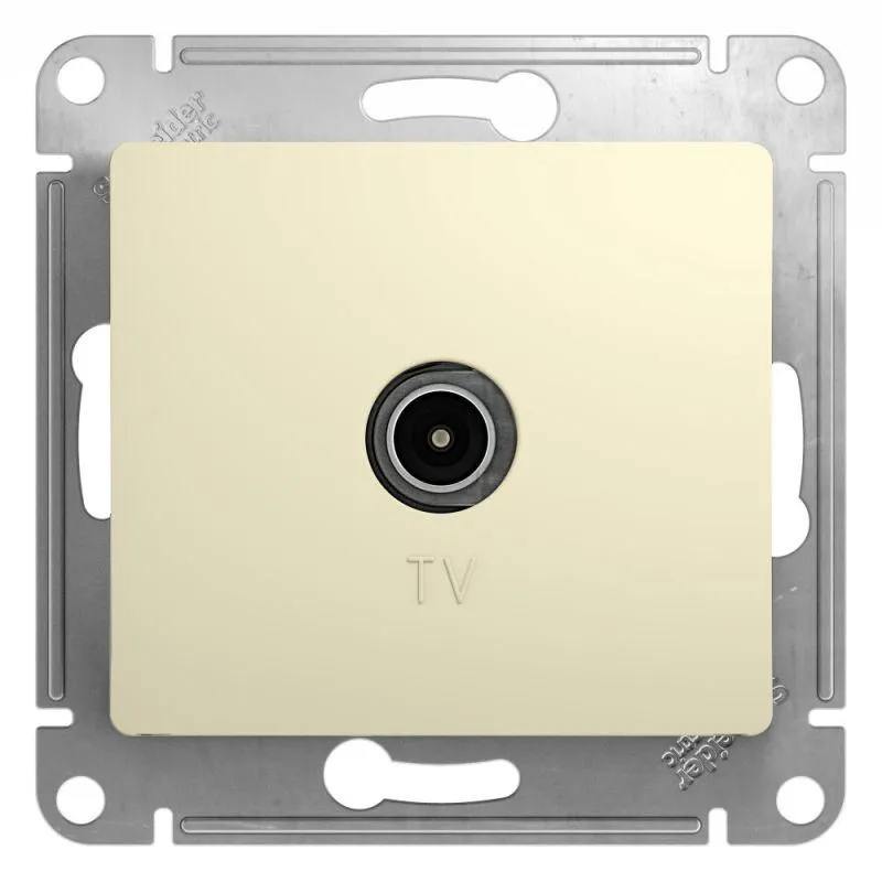 розетка телевизионная tv glossa коннектор механизм беж. se gsl000293 от магазина Штепсель и батарейка.