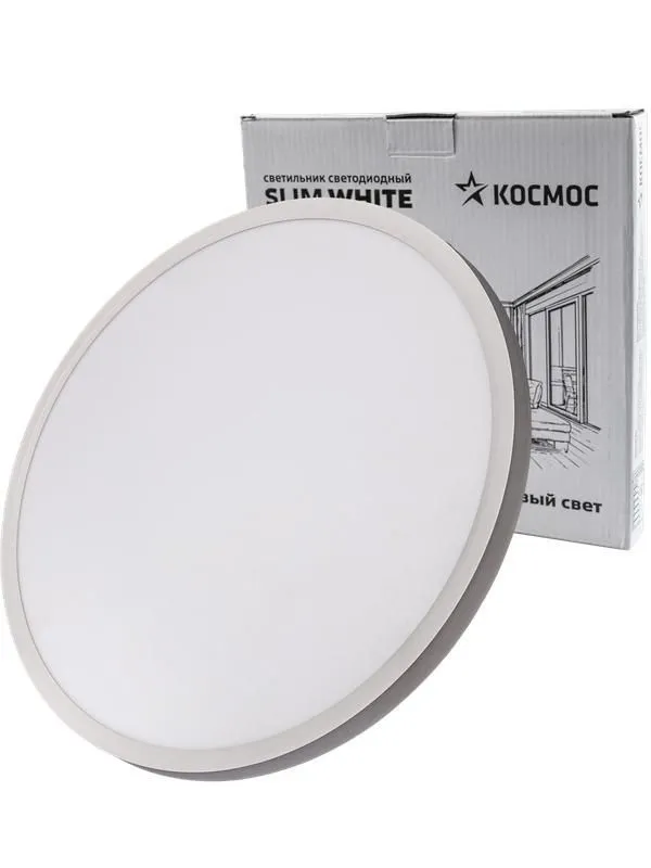 светильник светодиодный slim white 48вт 4500к ip40 3480лм 230в 500х25мм космос kslim48w_w4500k от магазина Штепсель и батарейка.