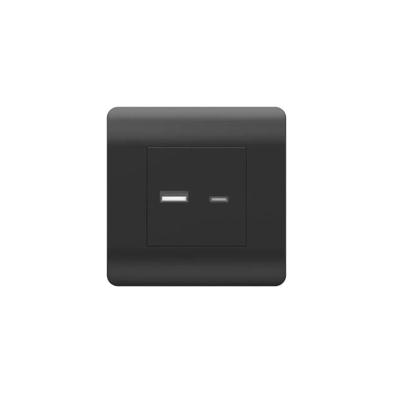 розетка usb new3-e тип a+c 5в/2.1а черн. chint 431501 от магазина Штепсель и батарейка.