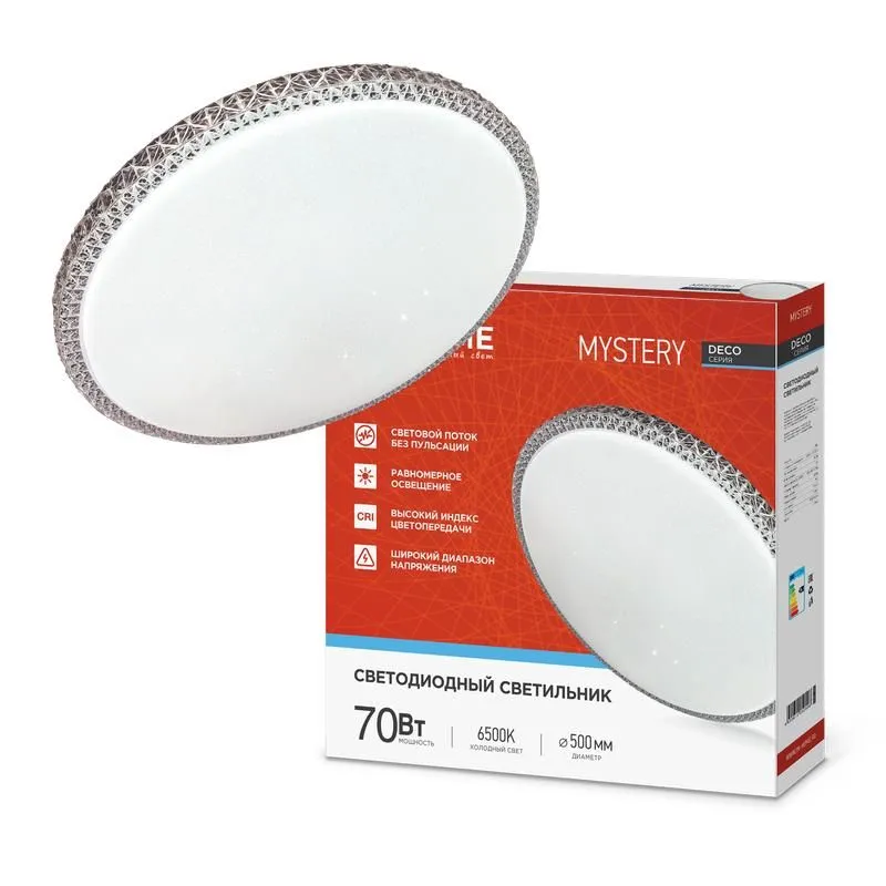светильник светодиодный deco mystery 70вт 6500к 6300лм 230в 500х73мм in home 4690612052496 от магазина Штепсель и батарейка.