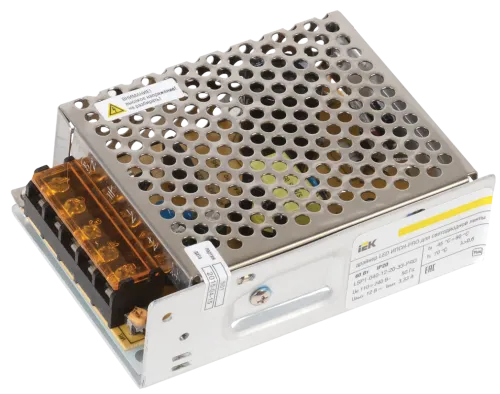 драйвер iek 12v 40вт ip20 44х28х26 led ипсн-pro блок - клеммы iek от магазина Штепсель и батарейка.
