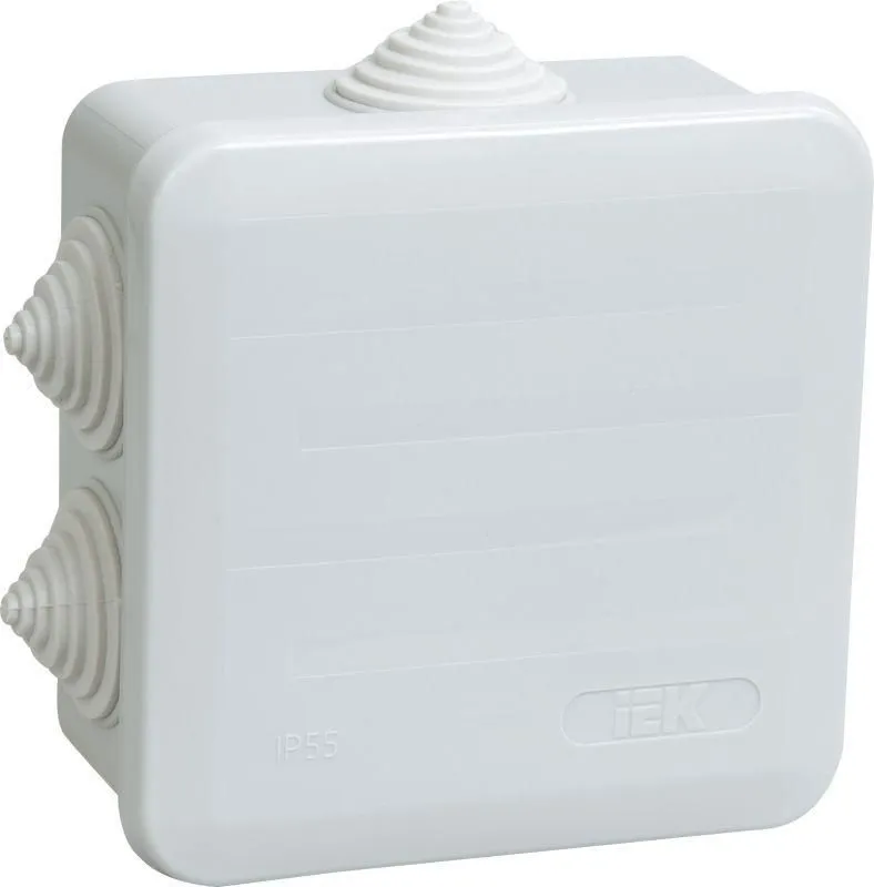 коробка распаячная оп 100х100х50 ip44 км41255 iek ukoz11-100-100-050-k41-44 от магазина Штепсель и батарейка.