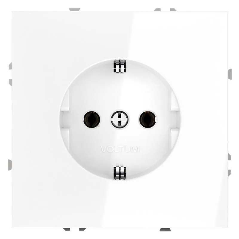 розетка 1-м сп s70 16а с заземл. механизм бел. глянцевый voltum vls040101 от магазина Штепсель и батарейка.
