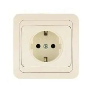розетка 1-м сп mimoza 16а ip20 с заземл. крем./крем. makel 25028 от магазина Штепсель и батарейка.