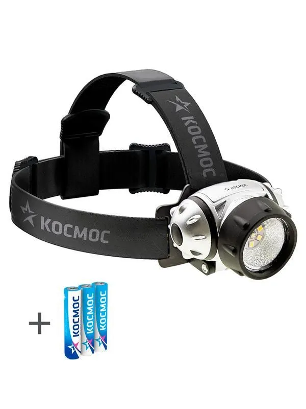 фонарь налобный h19led 1вт xpe led + 6 smd led 3хaaa/r03 космос koc-h19-led от магазина Штепсель и батарейка.