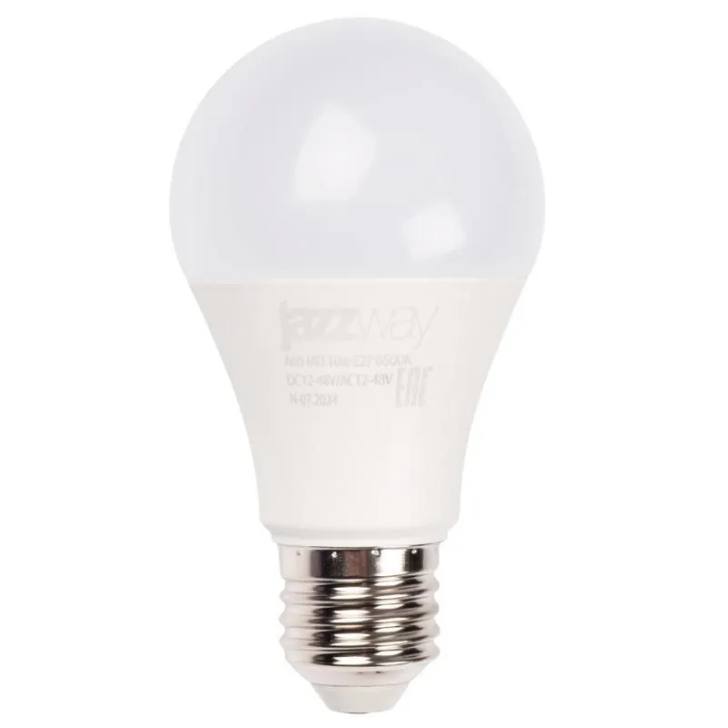 лампа светодиодная низковольтная pled-a60 mo 10вт 6500к холод. бел. e27 12-48в ac/dc pro jazzway 5050532 от магазина Штепсель и батарейка.