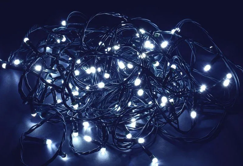 гирлянда "нить" 10м 100led бел. ip20 провод зел. 230в с контроллером 8 режимов iek lgdb110-2-100-10-g-s-20 от магазина Штепсель и батарейка.