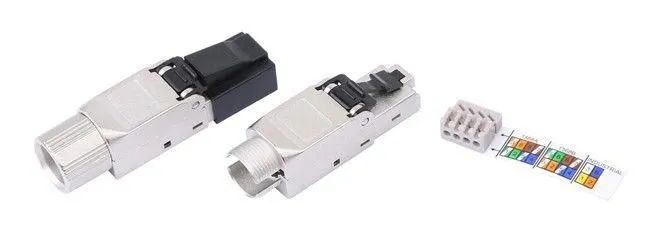 разъем полевой оконцовки plud-8p8c-s-c6a-sh rj-45 (8p8c) под витую пару для ож кабеля toolless кат. 6a экран. накручивающийся хвостовик idc hyperline 427413 от магазина Штепсель и батарейка.